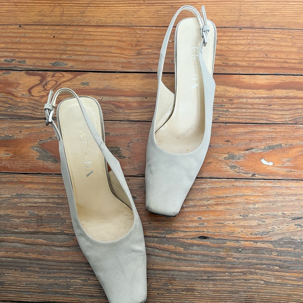 PRADA kitten heel mules